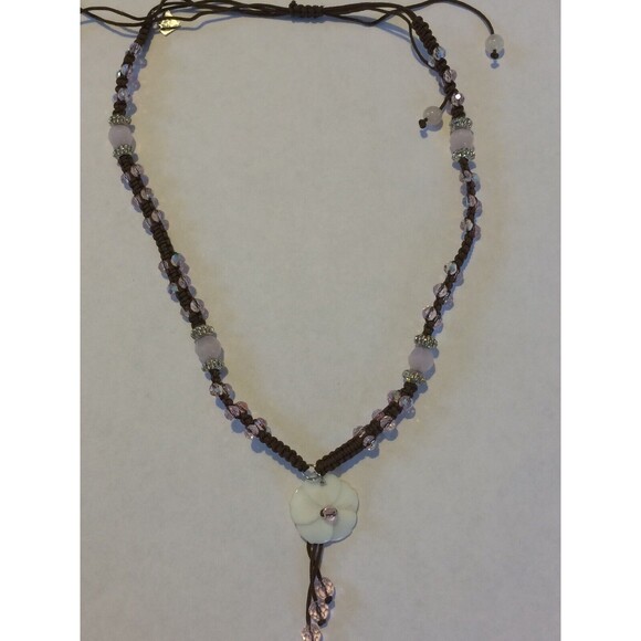 Cookie Lee Necklace Pink Genuine Crystals Choker 18" new Adjustable - Picture 4 of 4